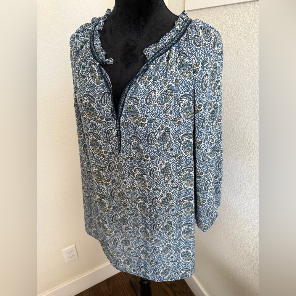 Max Studio Blue Paisley Blouse